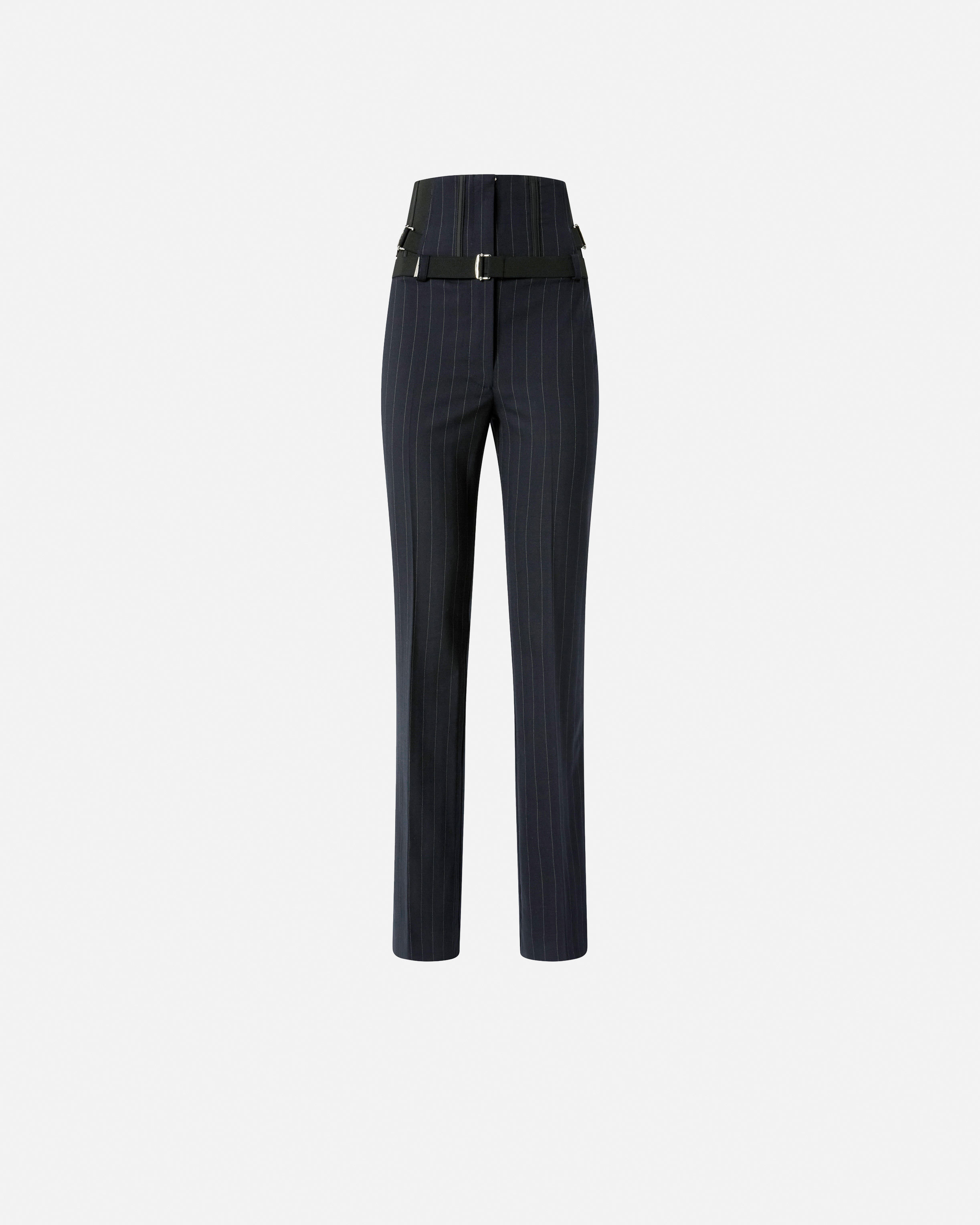 PINKO PINSTRIPE POLY WOOL BUSTIER TROUSERS