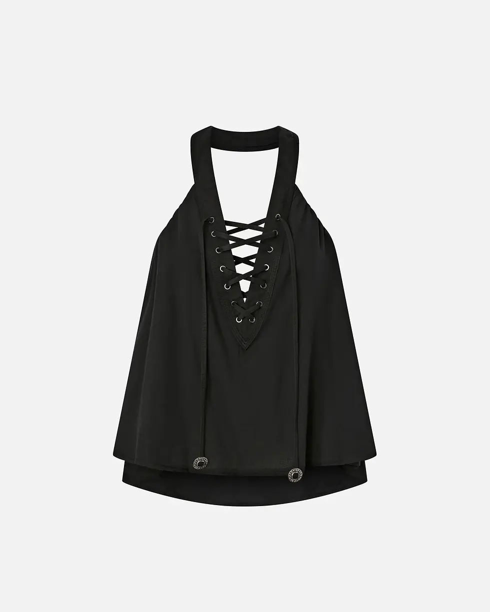 Thumbnail: PINKO LIGHTWEIGHT TOP WITH LACES AND TEXAN DETAILS