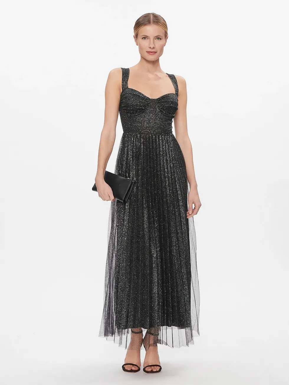 VICOLO GLITTER TULLE MIDI DRESS