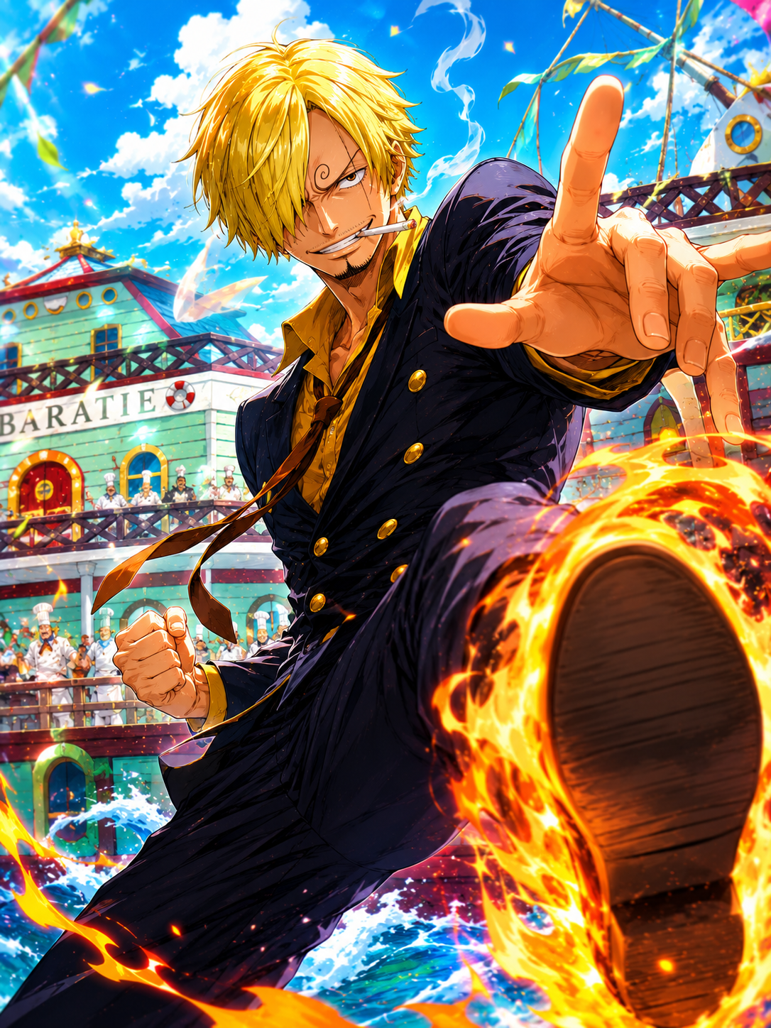 Sanji poster | One Piece Premium Metal Wall Art | Anime wall decor