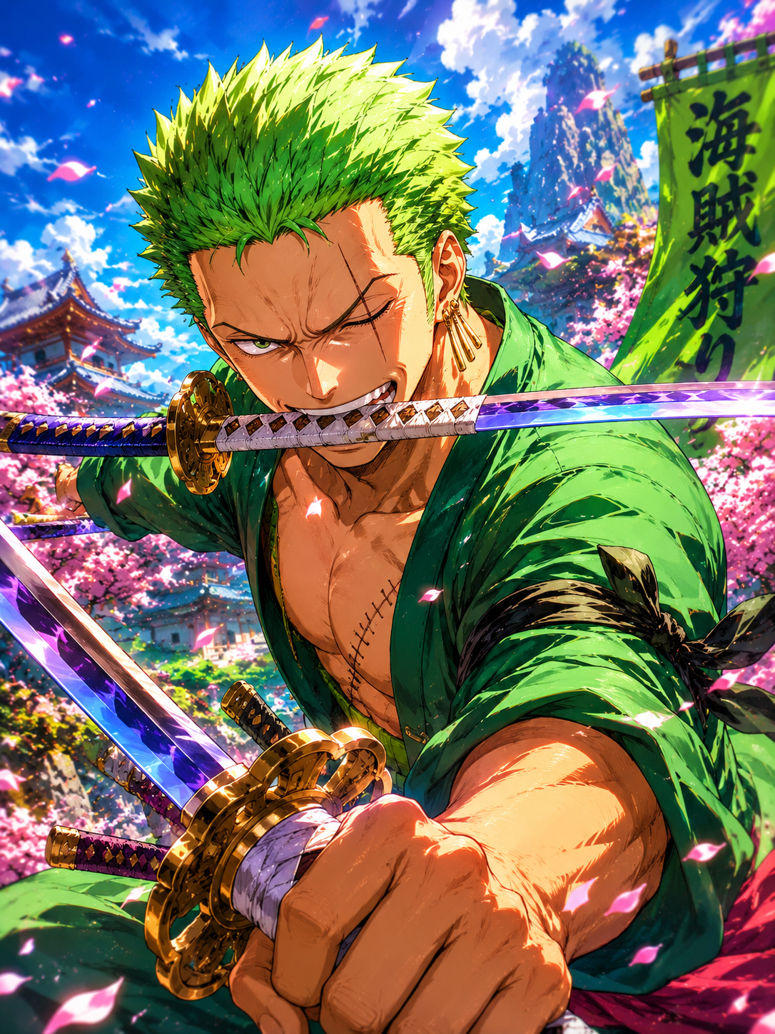 Zoro poster | One Piece Premium Metal Wall Art | Anime wall decor