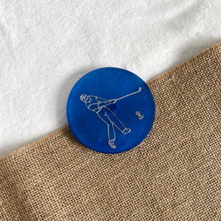 Solid blue round resin coaster