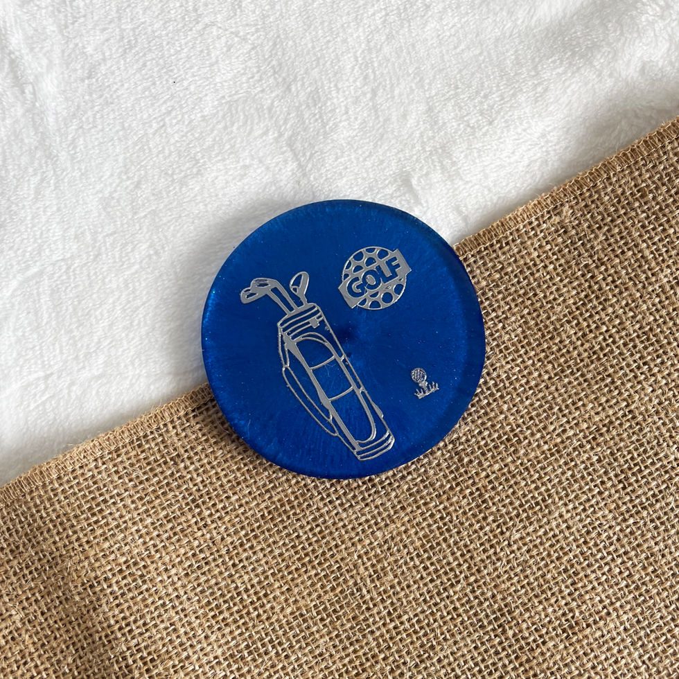 Champagne accent resin coaster