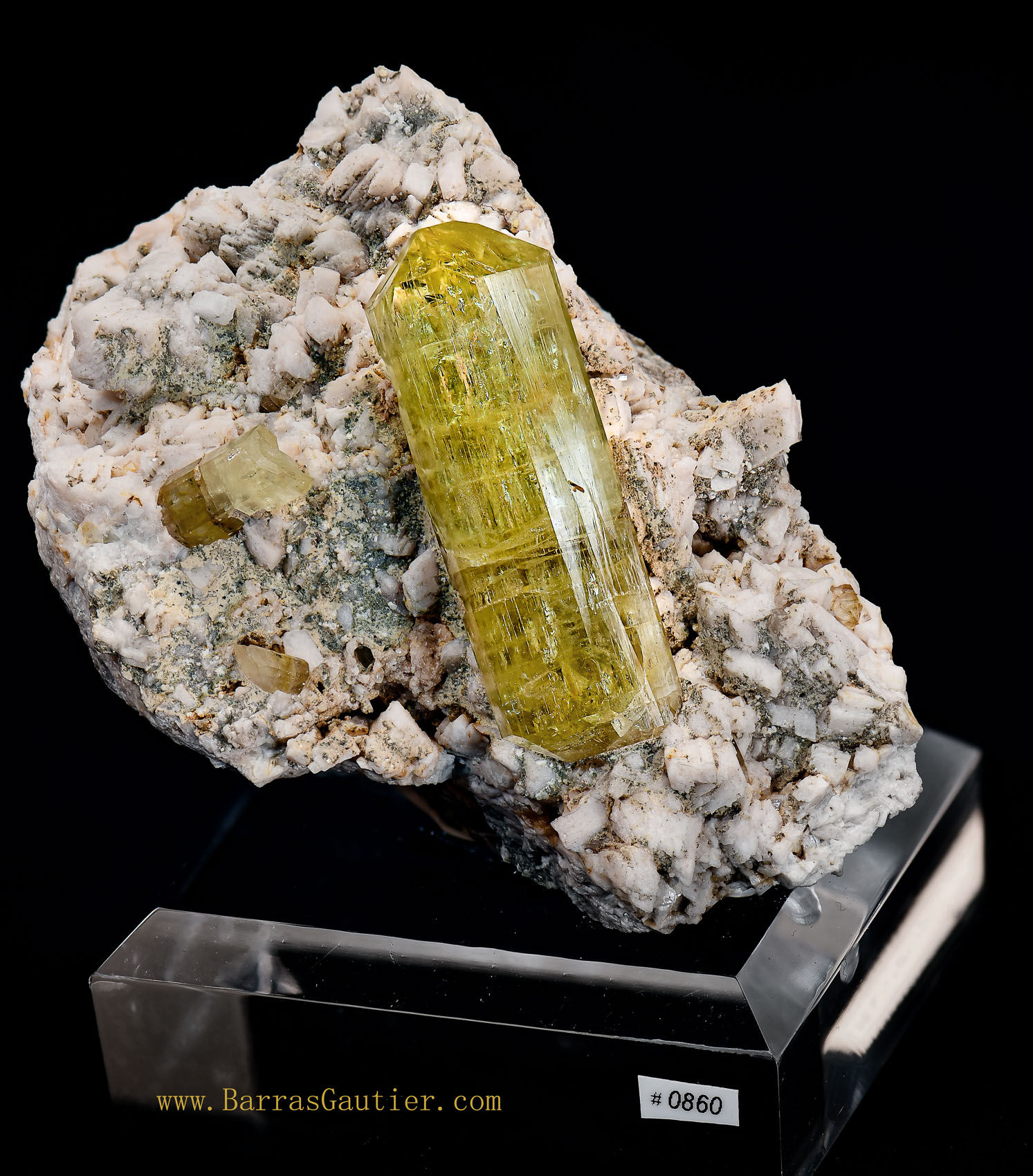 Apatite on Albite (Fluoro-Apatite)