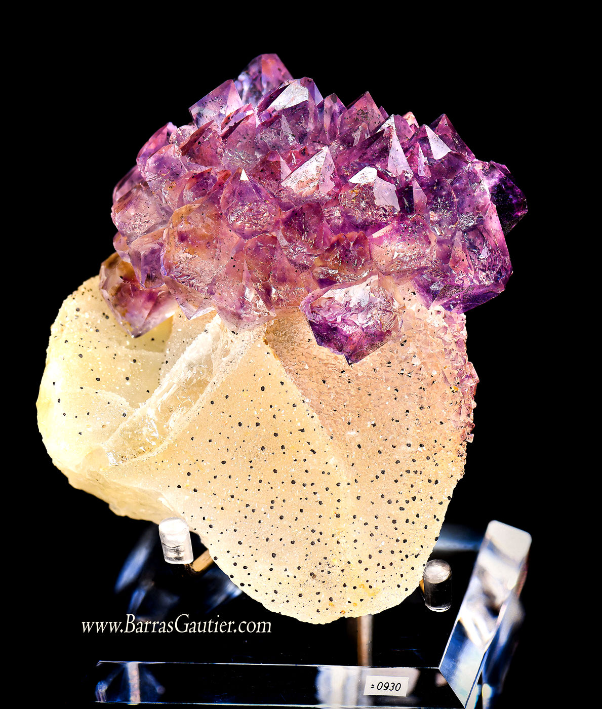 Amethyst on Quartz