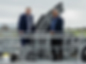Associate Regional Development Minister Mark Patterson and  Chair Doug Leeder next to the radial gates. Credit: Bay of Plenty Regional Council