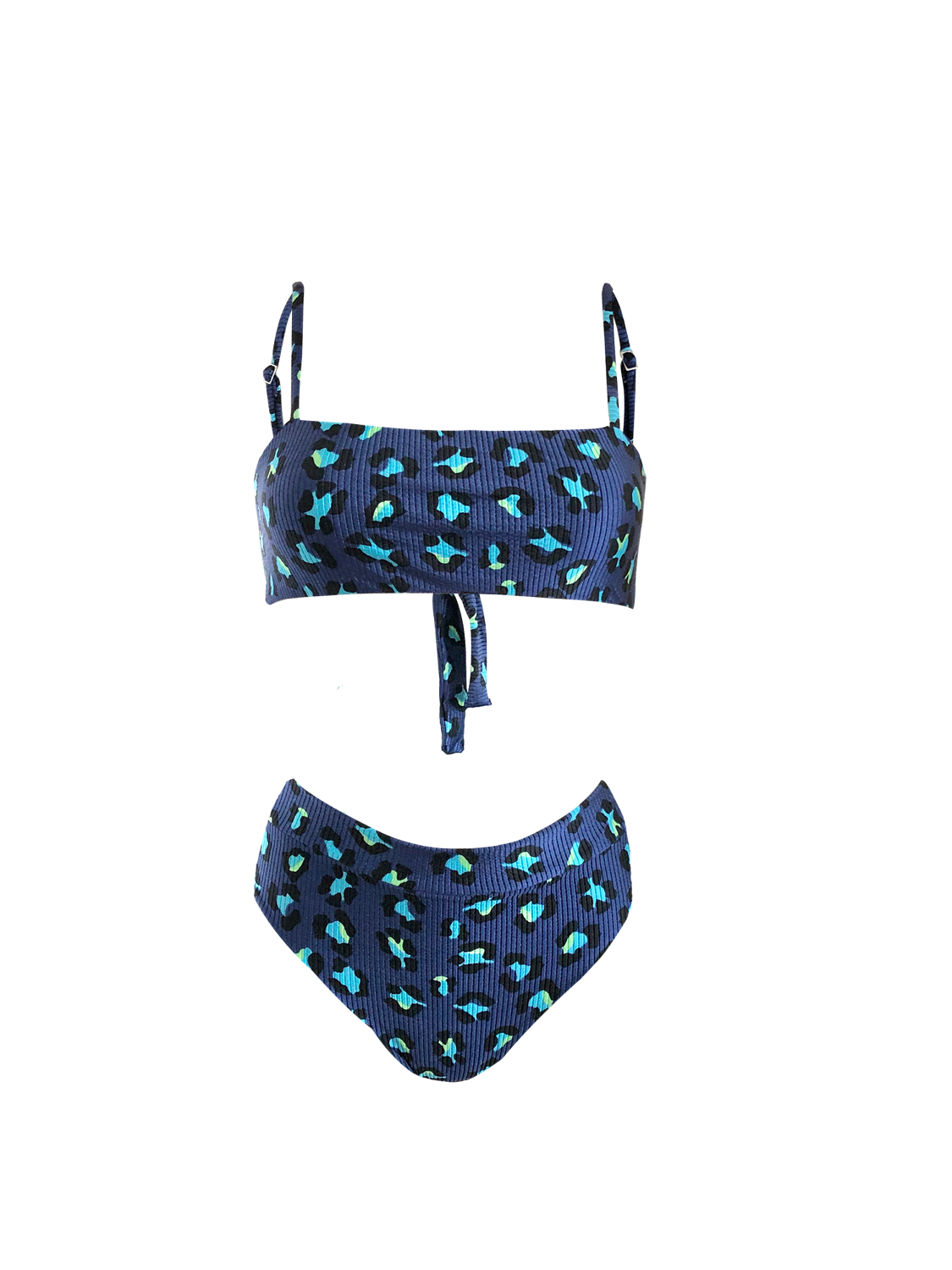 Luca Top Midnight Leopard with Rib Texture