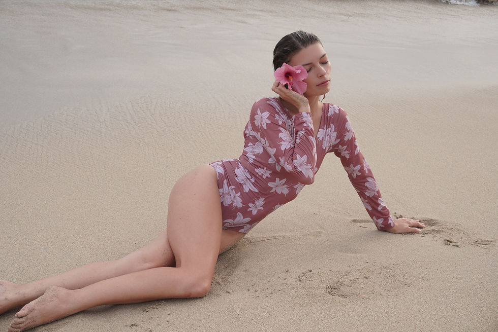 Tropicious " Piddly Long sleeve One piece in Cinnamon Lilly