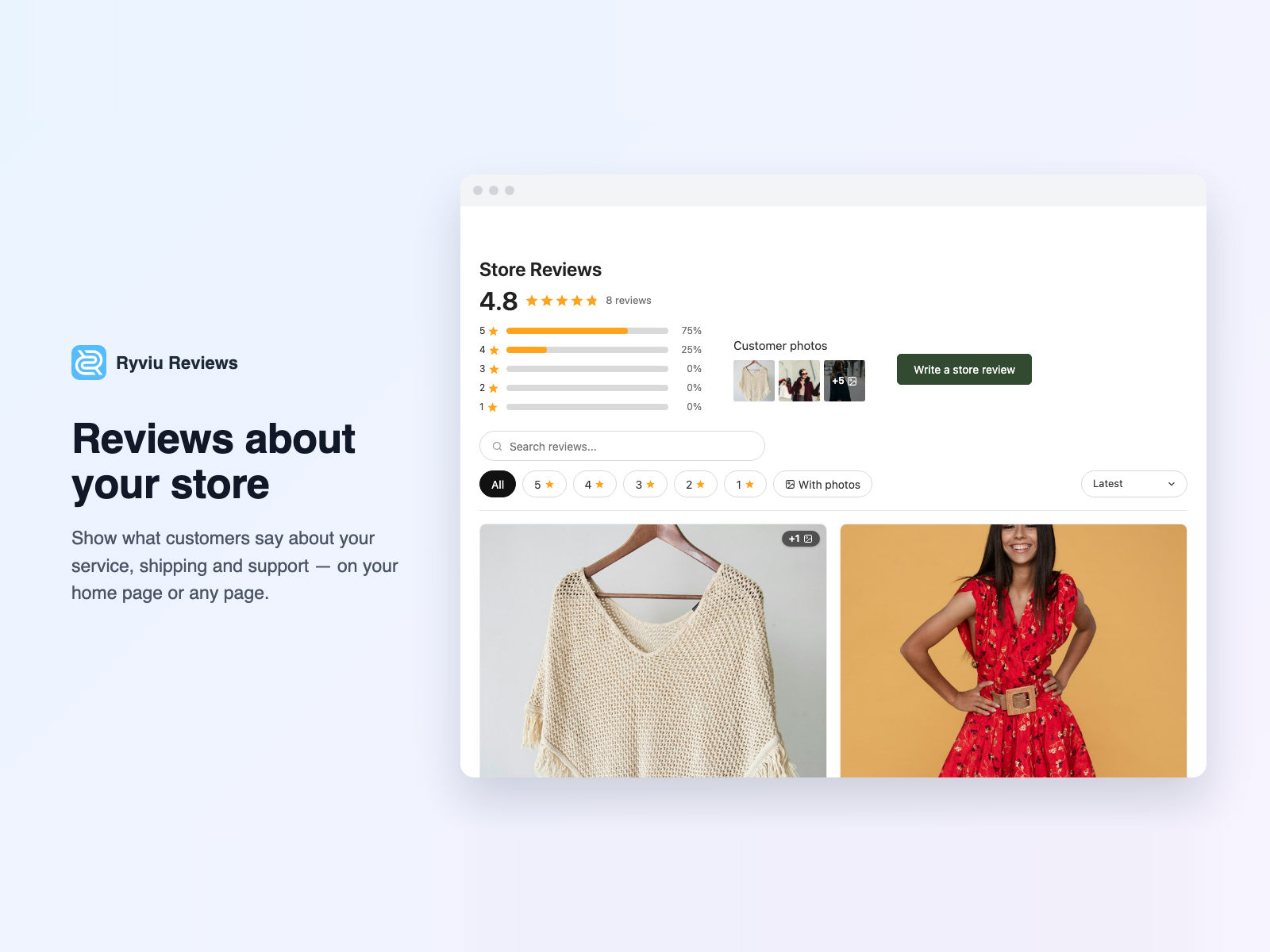 Ryviu Reviews Products screenshot 1
