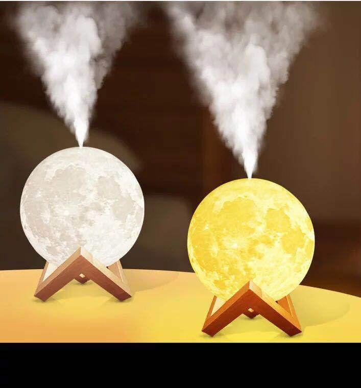 Umidificador Lâmpada Lunar - Luz Noturna Criativa para Interiores