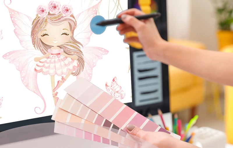 party planner che esegue una grafica per party kit durante il corso di grafica per party