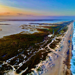 drone photography at sunset