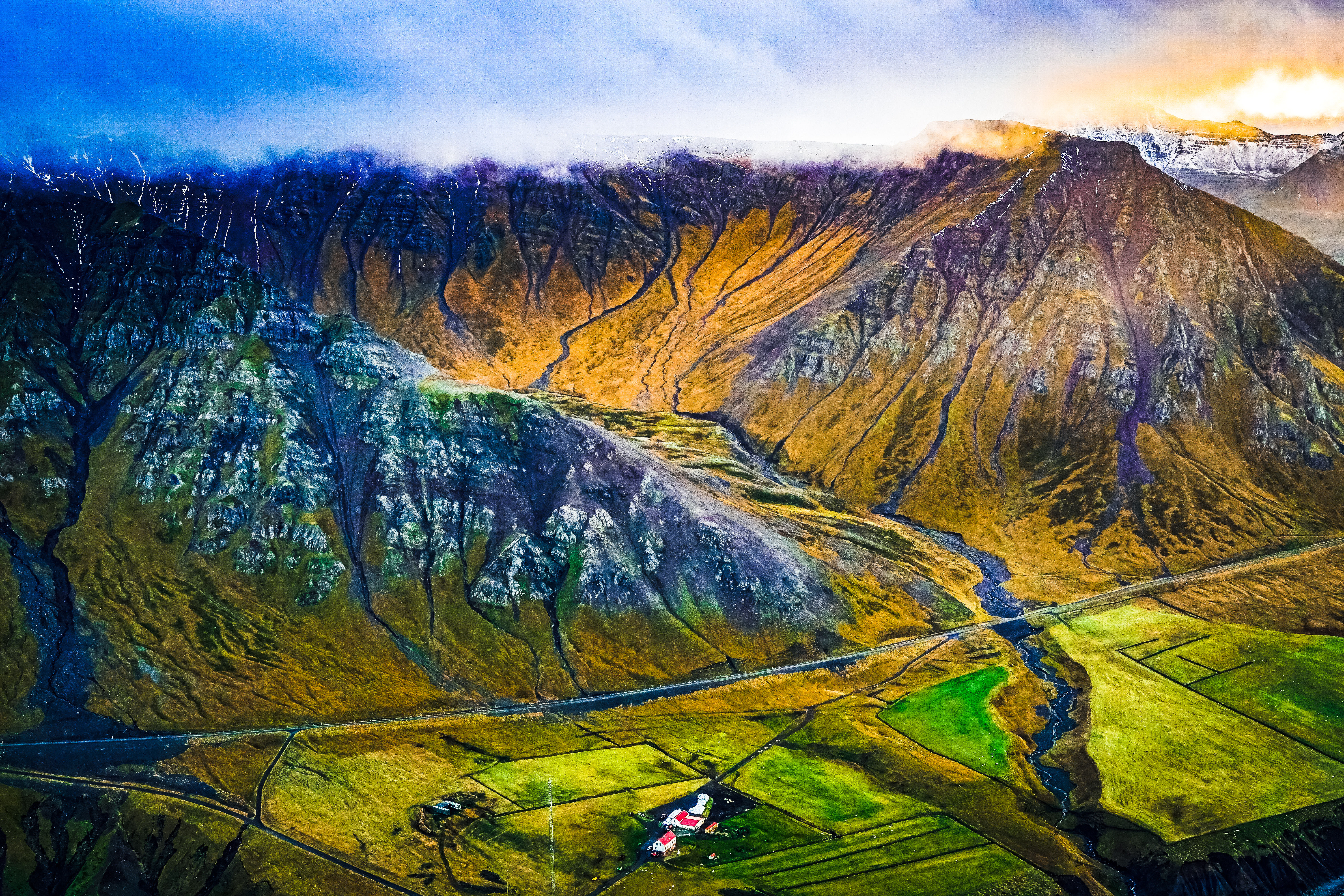 iceland, north iceland, landscape, aerial, airplane, mountains, color, limited edition, fine art, photography