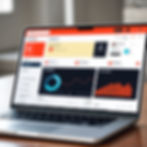 !High angle view of a laptop screen showing TikTok Shop analytics dashboard