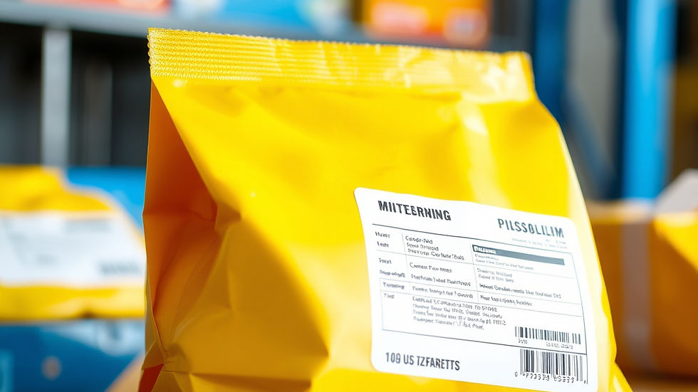 !Close-up view of a product packaging ready for shipment