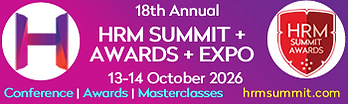 Purple HRM Summit + Awards + Expo banner, 18th Annual, 13–14 October 2026, with logo and hrmsummit.com
