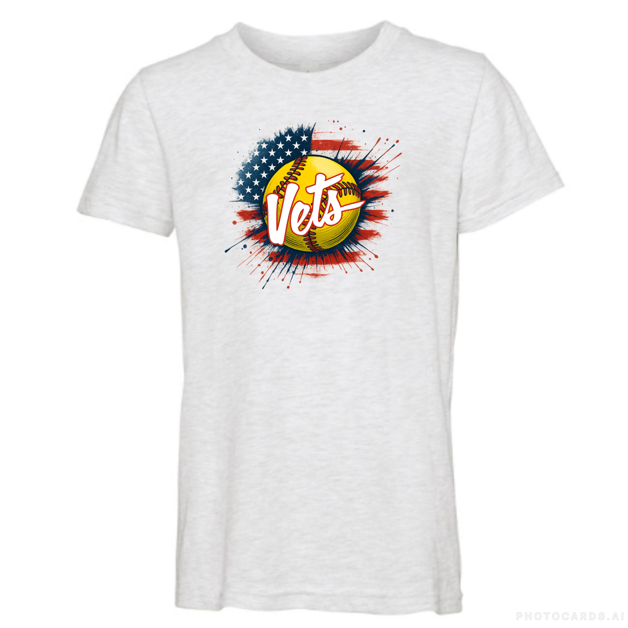 CV: Cumberland Vets Patriotic Softball Design on Light Grey - Adult