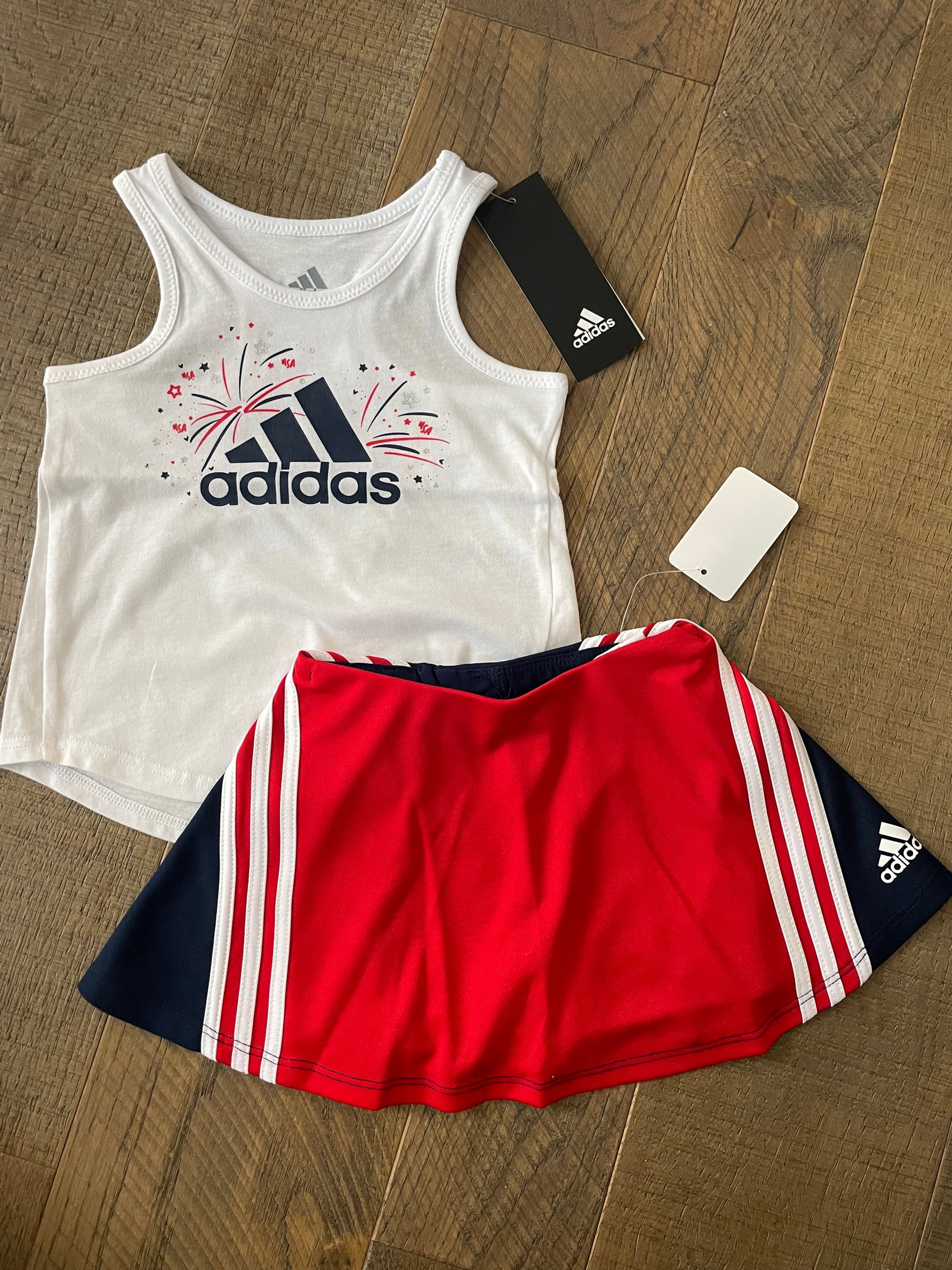 Little Girl Fireworks Skirt Outfit