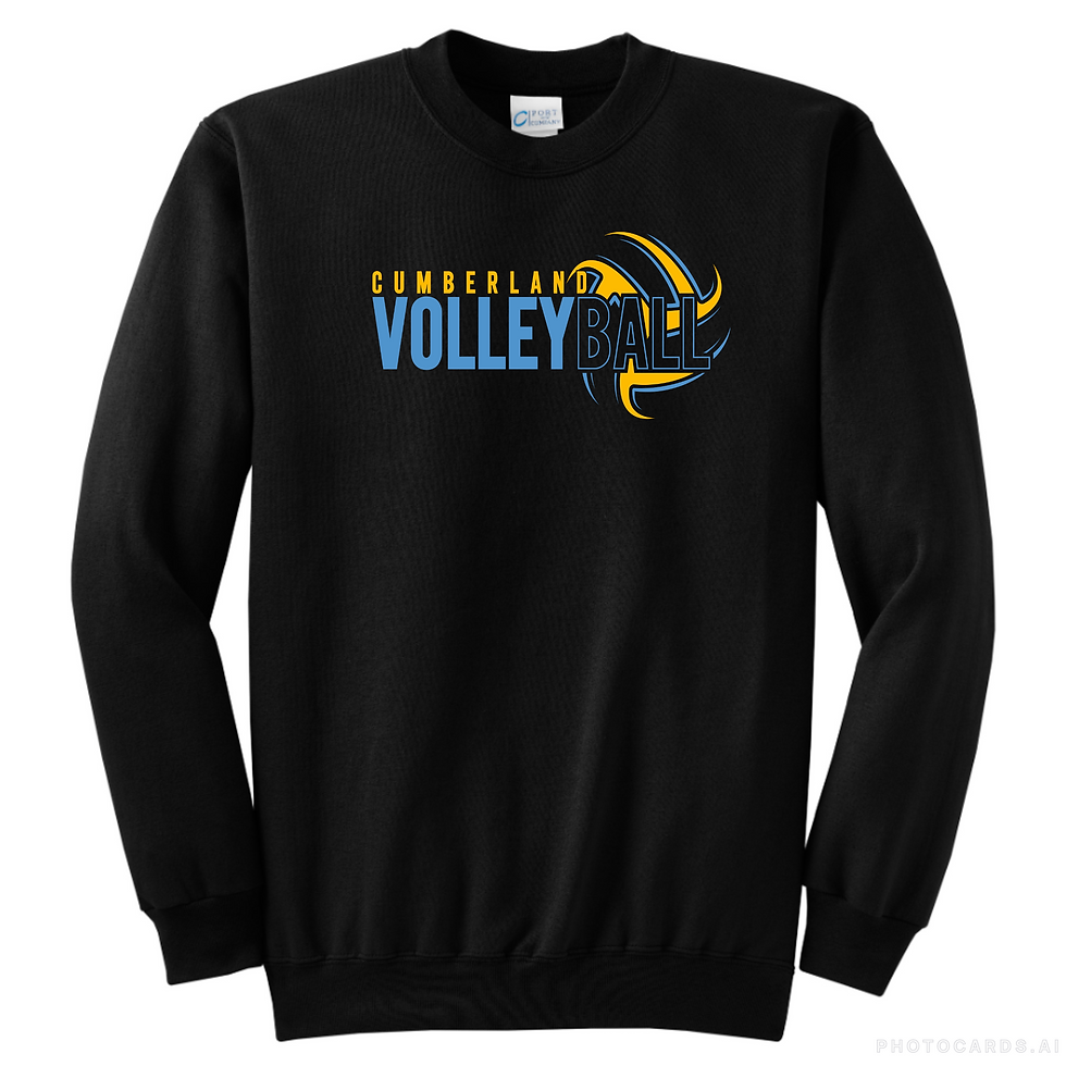 Thumbnail: Cumberland Volleyball Design on Black - Adult