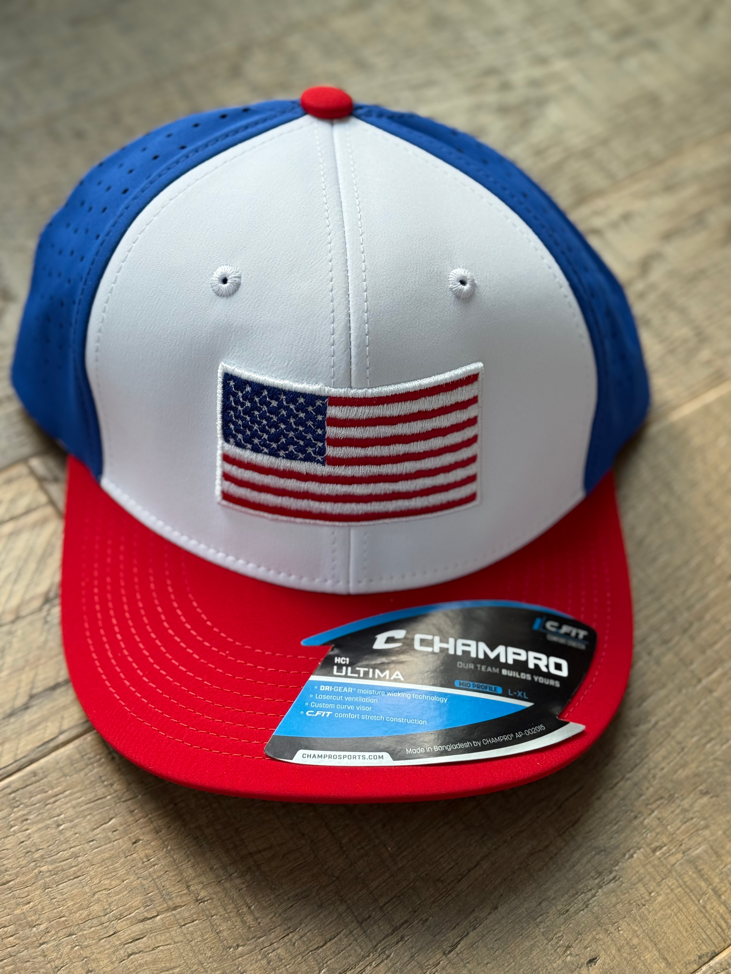 Patriotic American Flag Fitted Hat
