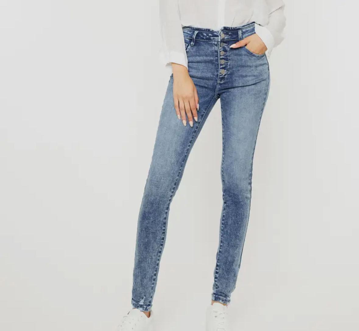 KanCan Mid Rise Super Skinny 90’s Wash Jeans - KC7400M