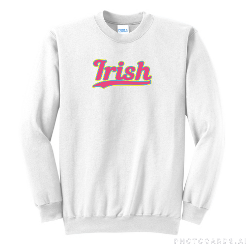 Thumbnail: Irish Baseball Design on White (Fun Colors) - Adult