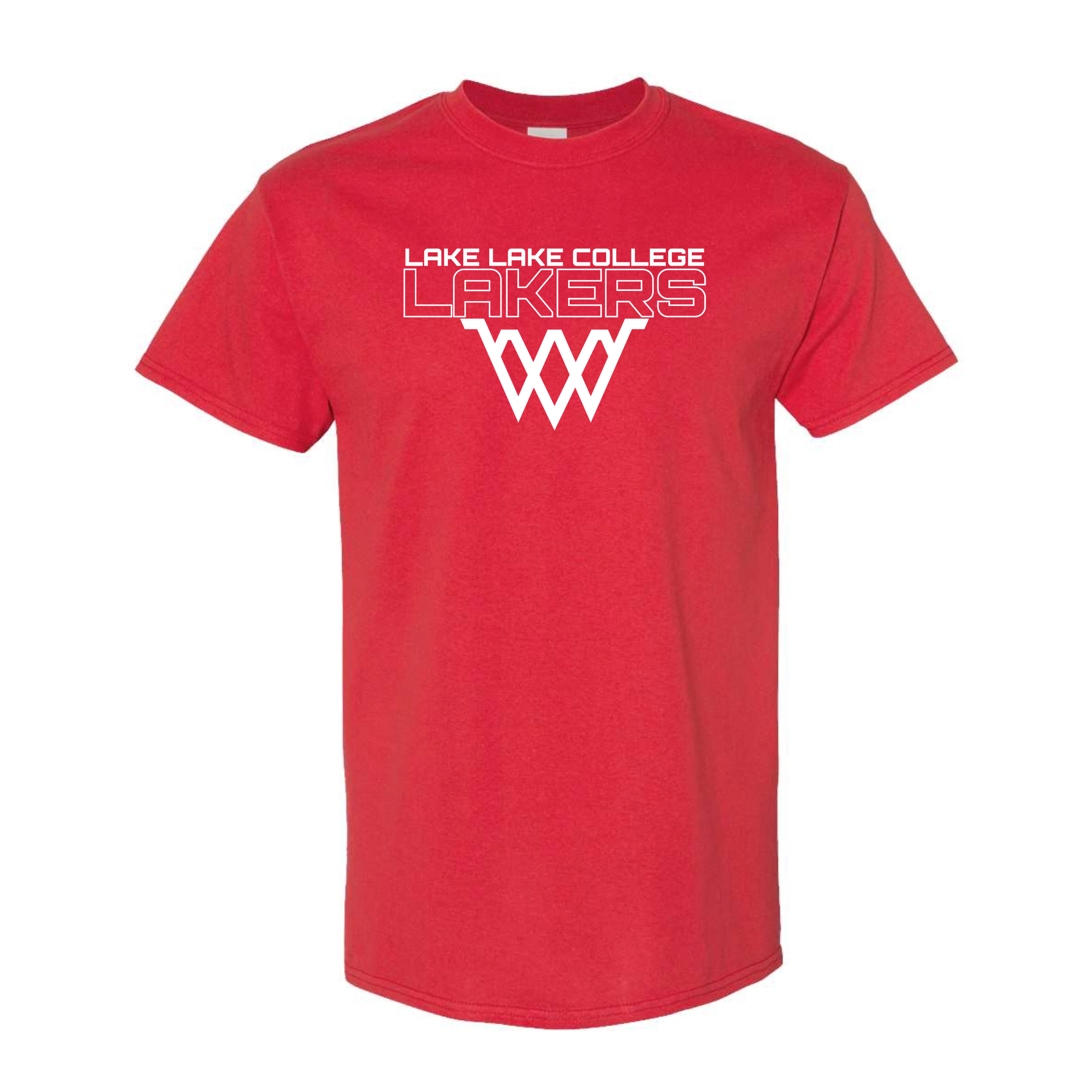 Lake Land College Basketball Design on Red - Adult