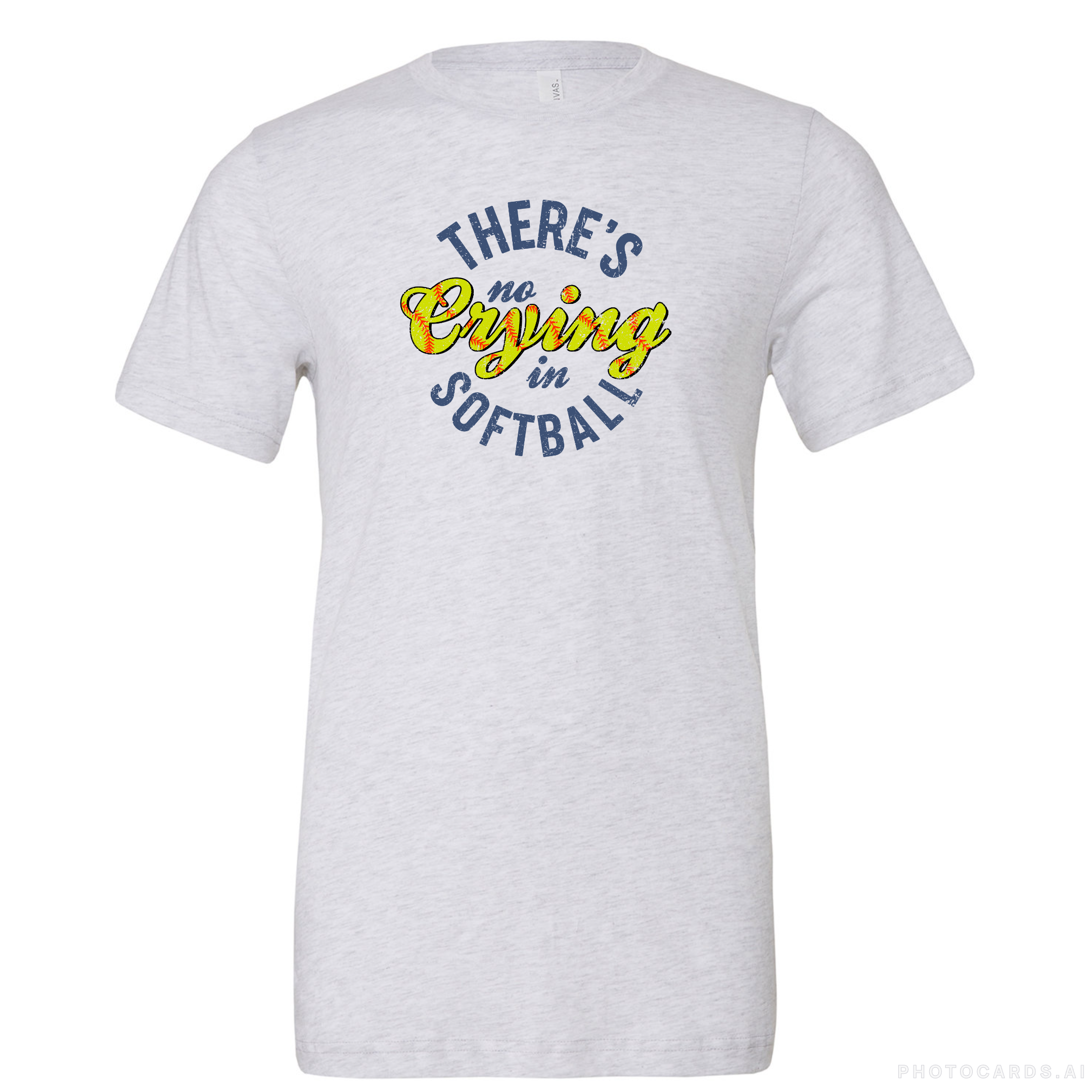 There's No Crying In Softball Triblend Tee