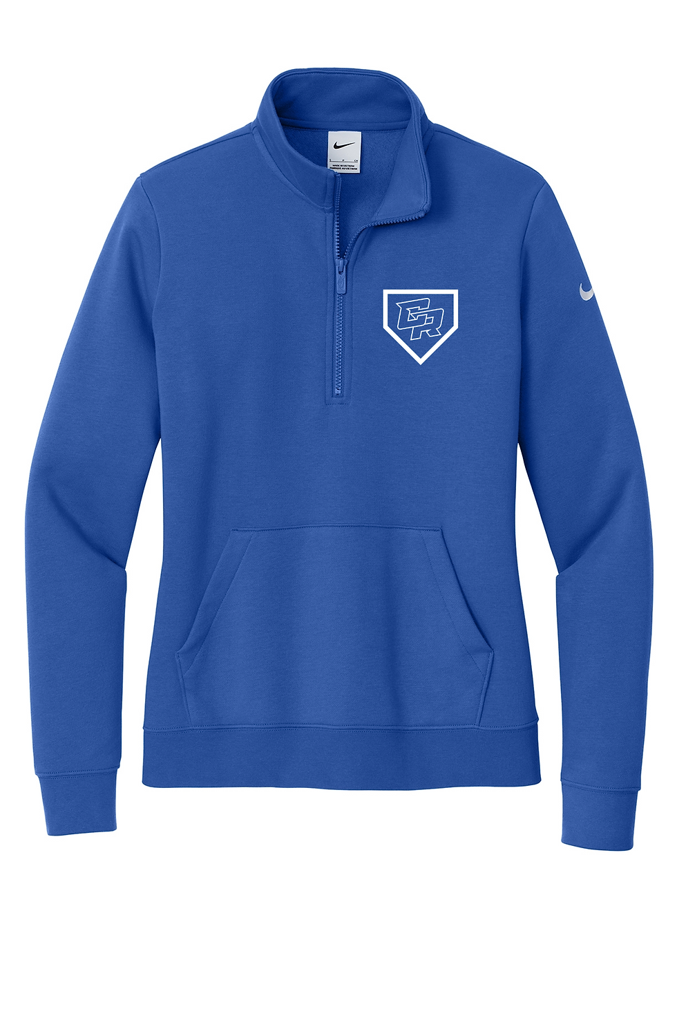 Thumbnail: CR: Cumberland Rage Logo Design on Nike Club Fleece 1/2 Zip  - Women's