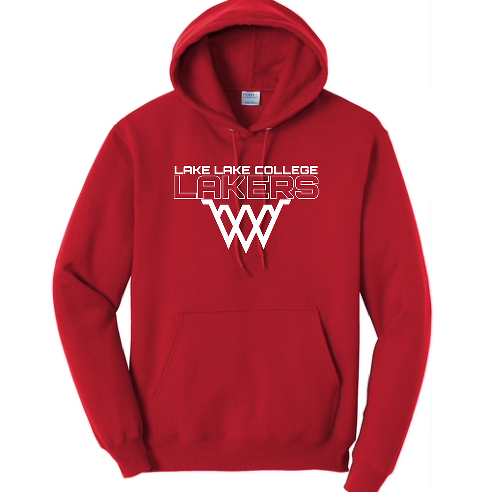 Thumbnail: Lake Land College Basketball Design on Red - Adult