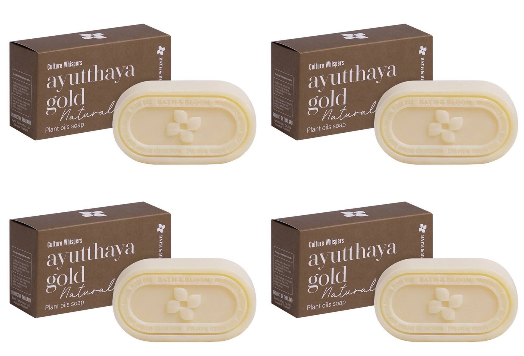 BATH&BLOOM Ayutthaya Gold Natural Plant Oils Soap 120 g Pack of 4