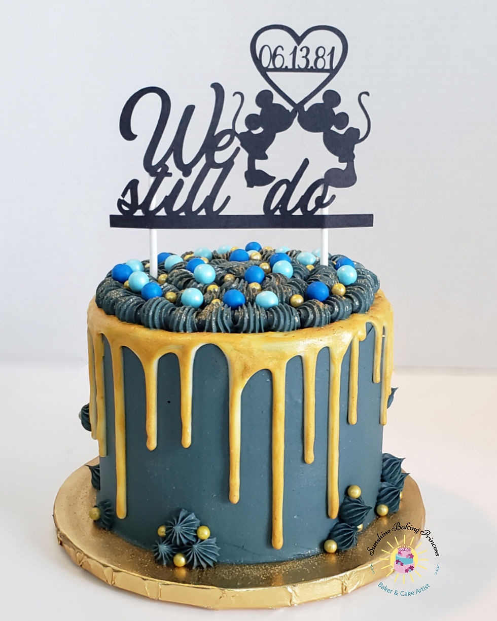 We Still Do anniversary cake with mickey and minnie