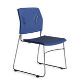 Thumbnail: Stacked Seating, Armless Stackable Side Chair w/ Chrome Frame
