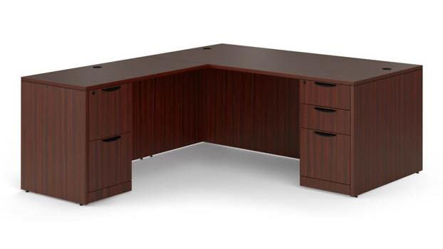 Thumbnail: L-Shaped Desk w/ 2 Full-Height Pedestals | 72"W x 83"L
