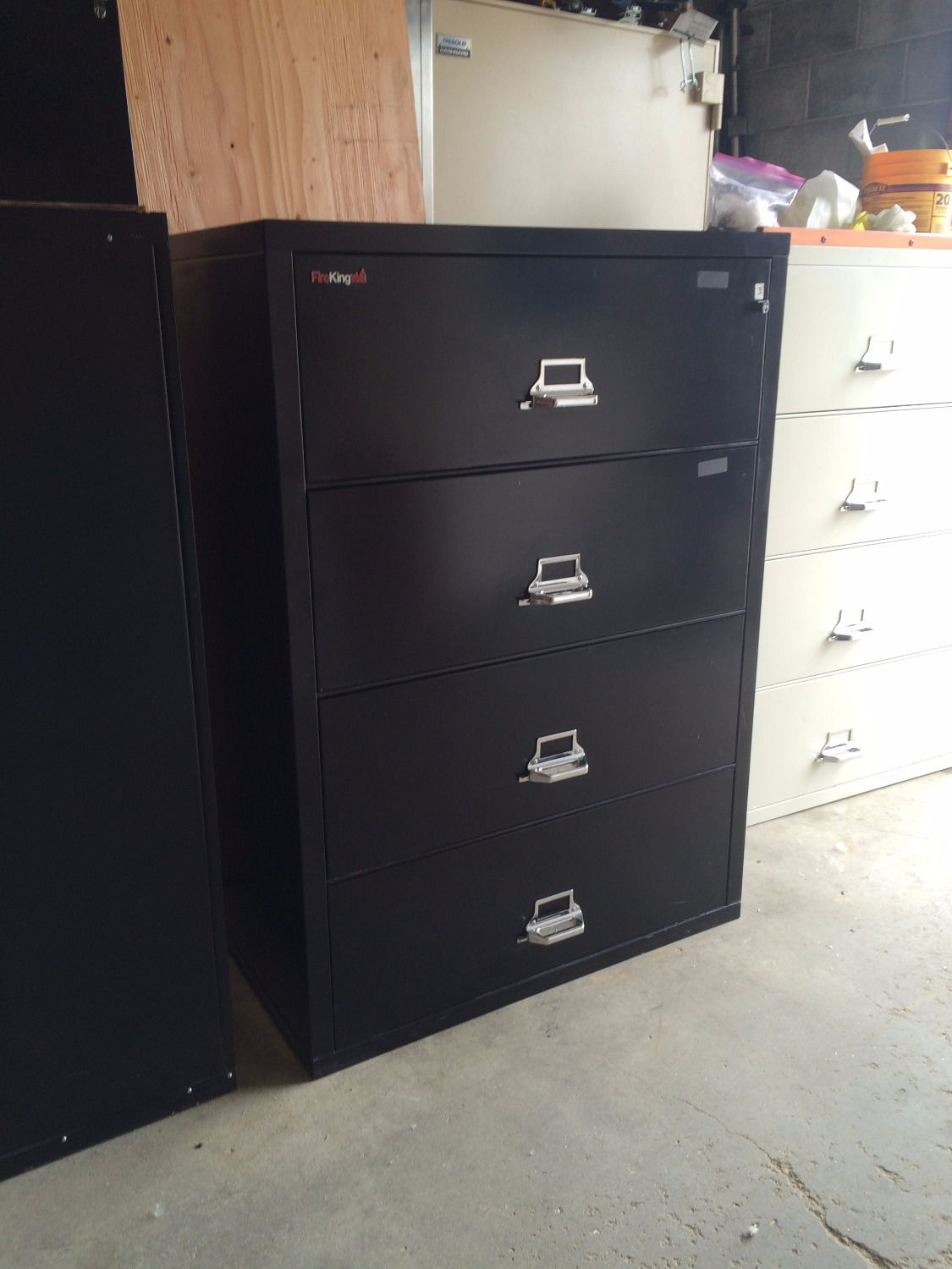 #94, Pre-Owned 38"W Fireking 4 Drawer Fireproof Lateral Filing Cabinets