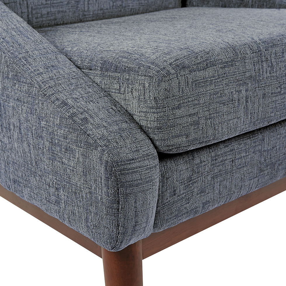 Thumbnail: Davenport Club Chair with Solid Wood Legs | Navy