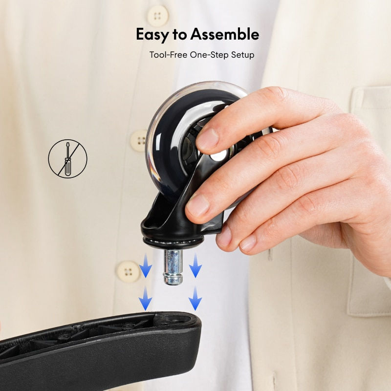 Thumbnail: Universal Rubber Office Chair Casters