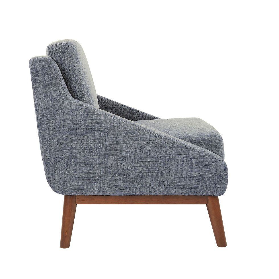 Thumbnail: Davenport Club Chair with Solid Wood Legs | Navy