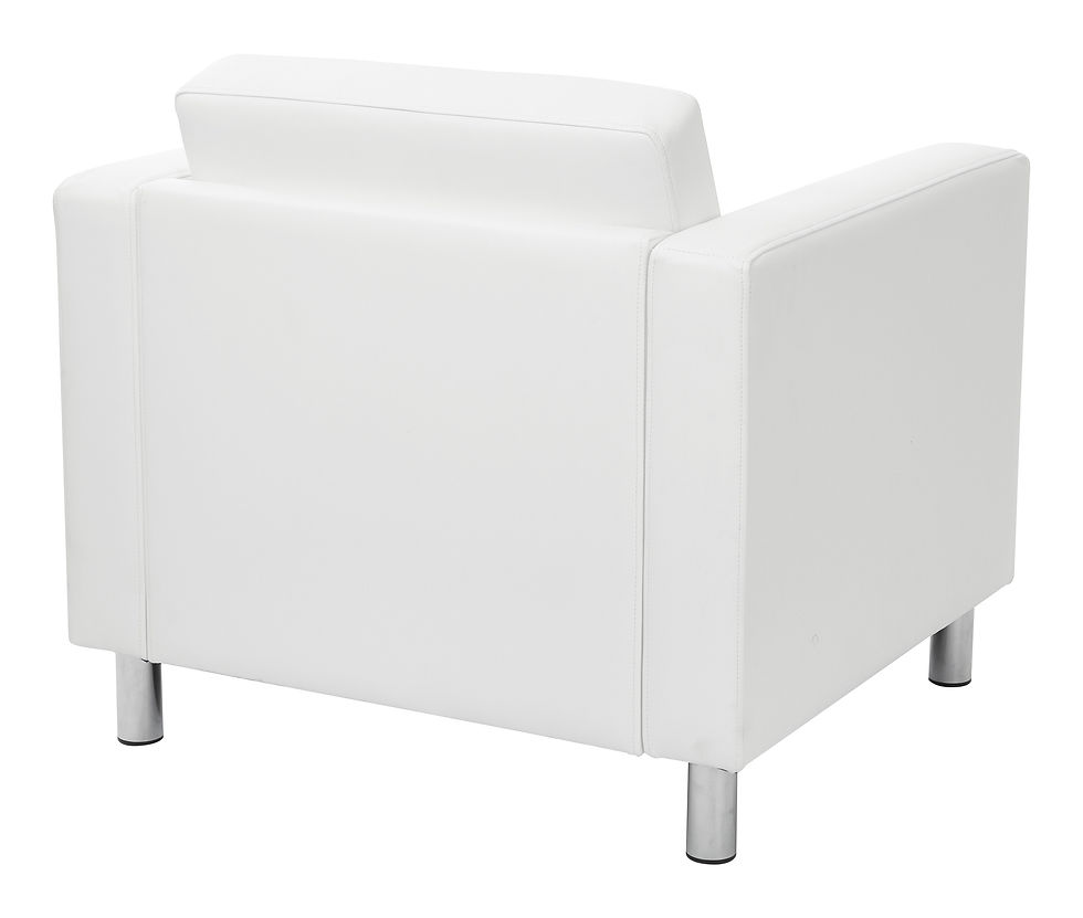 Thumbnail: Pacific Arm Chair with Chrome Legs | Snow Vinyl