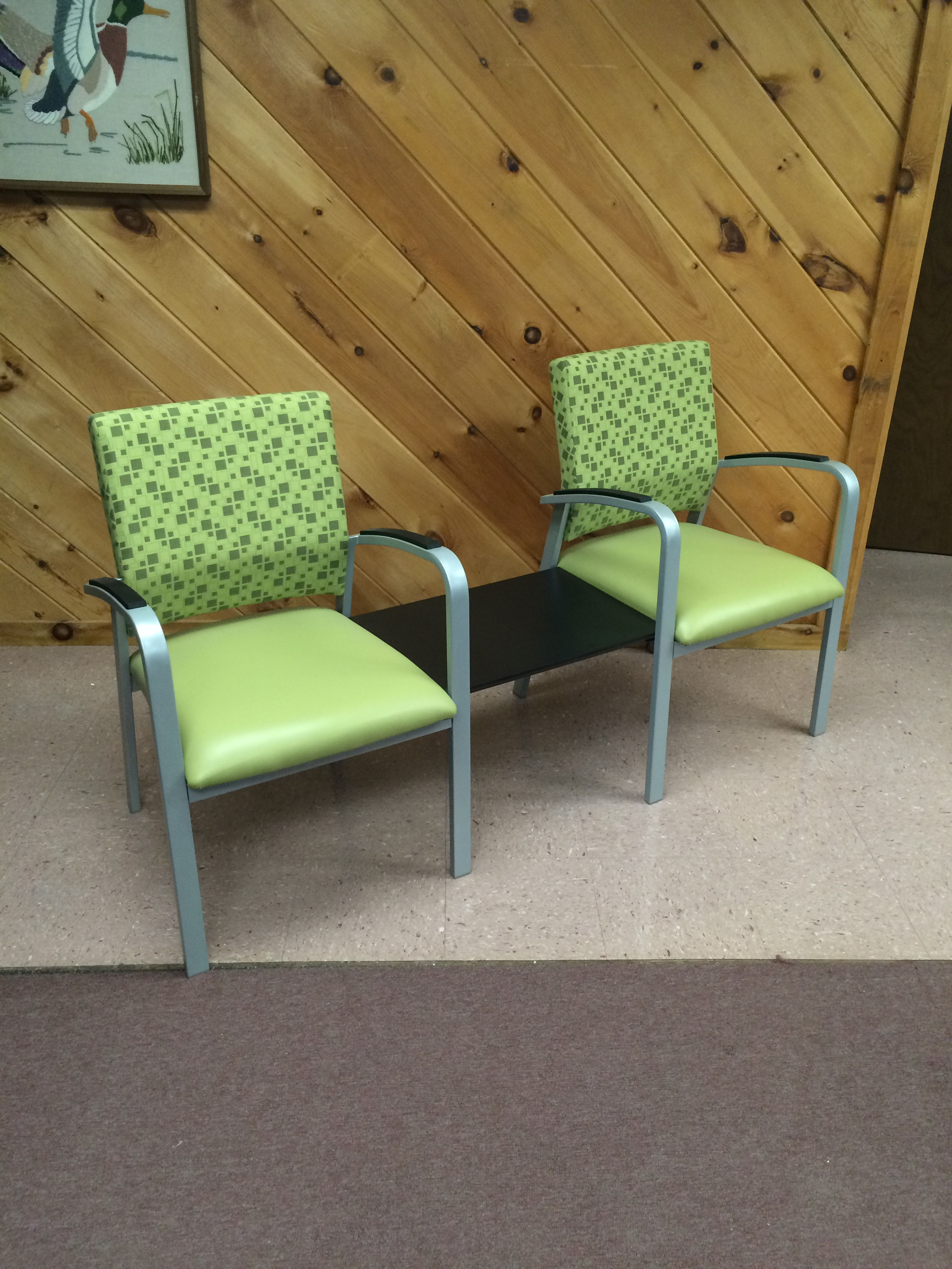 2 Chairs w/ Connecting Center Table