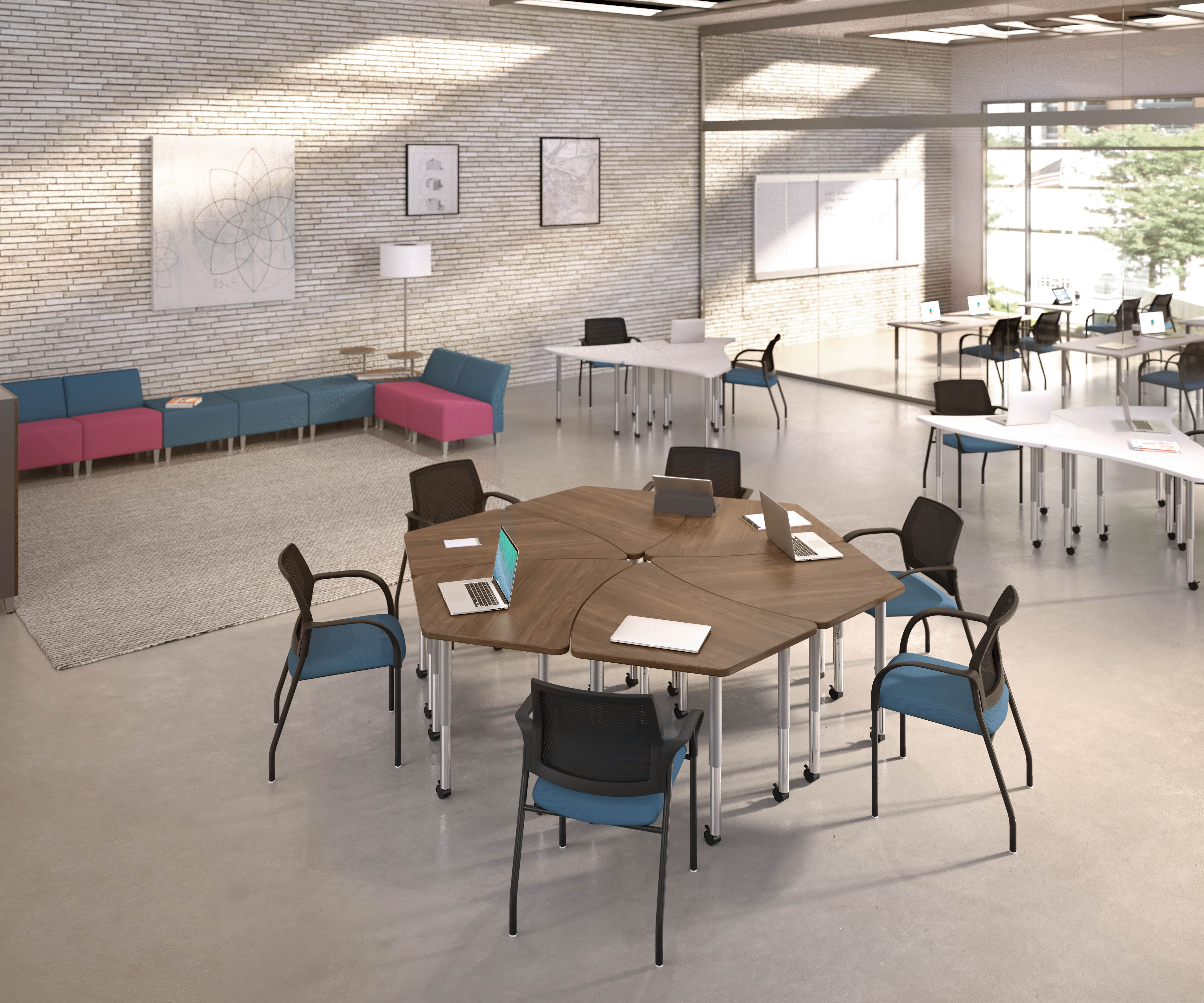 HON Build Kite-Shaped Table | 50"W x 30"D