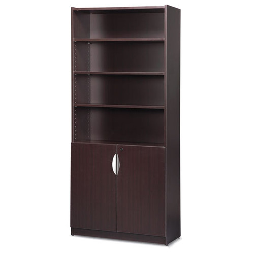 OfficeSource Laminate Bookshelf - Locking Doors - 6 Shelves | PL156