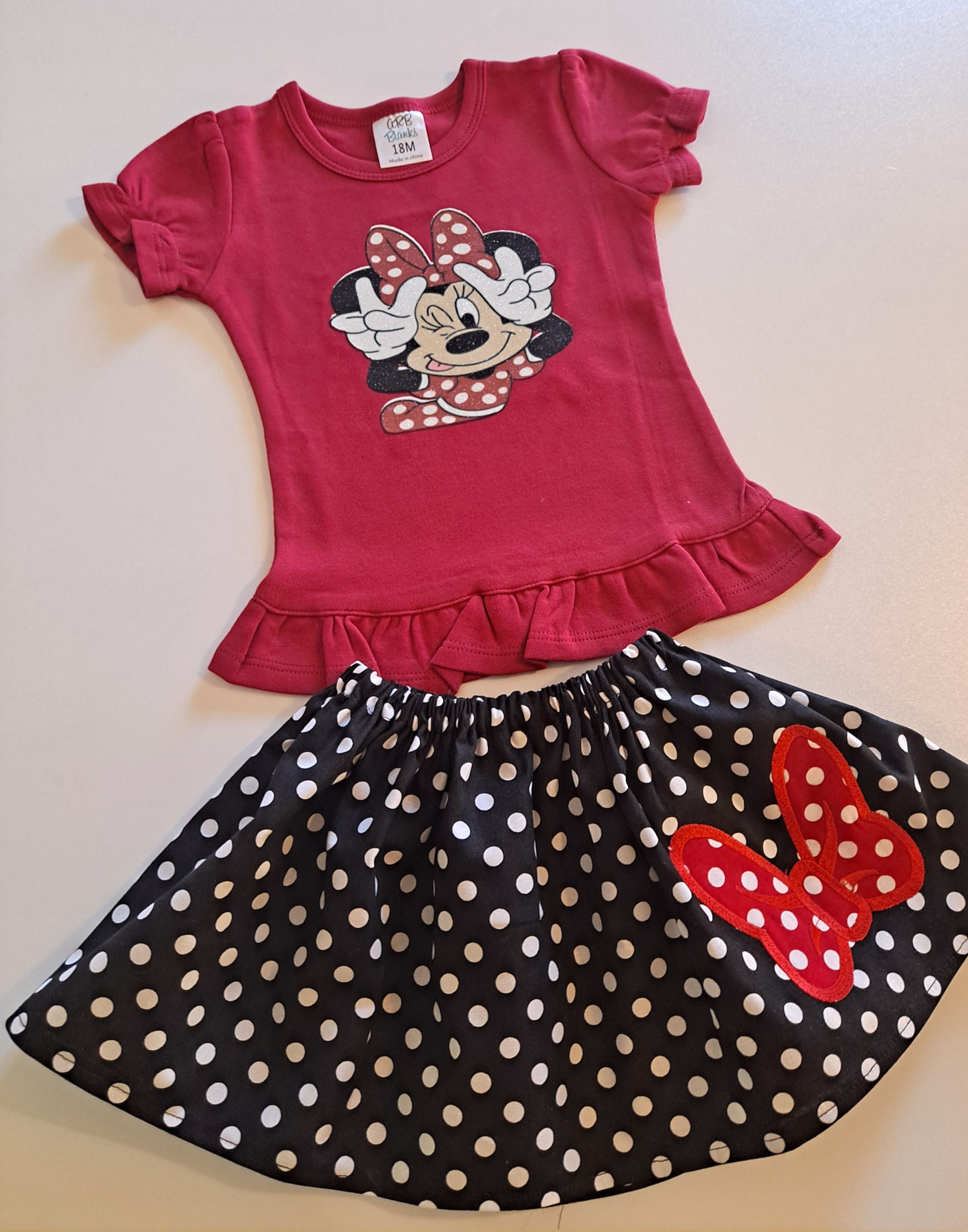 Minnie Mouse Skirt set