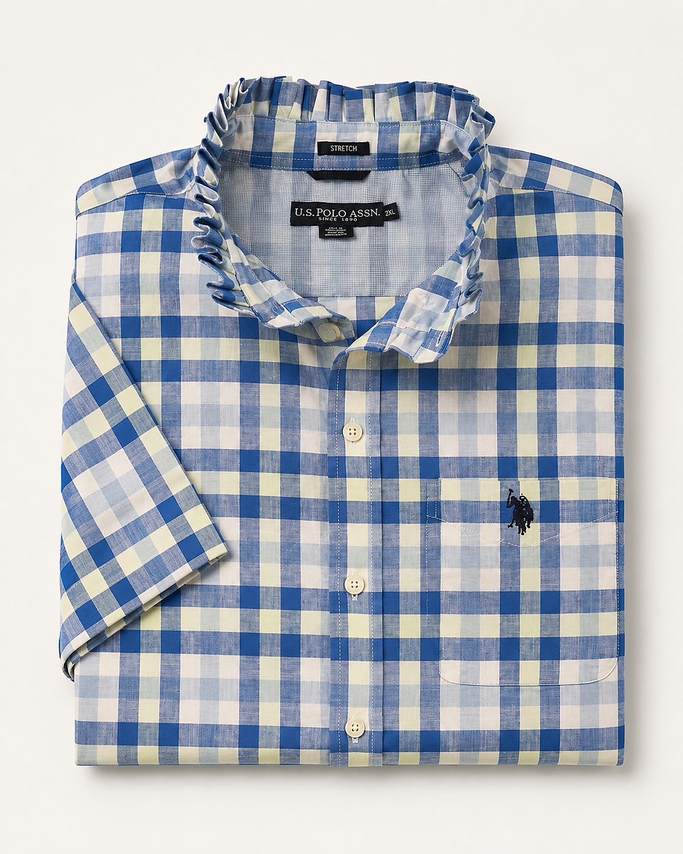 women polo plaid shirt