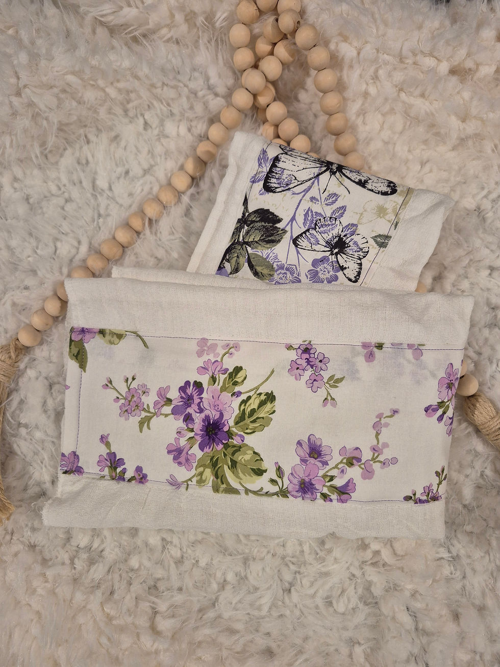 purple flowers burp cloths