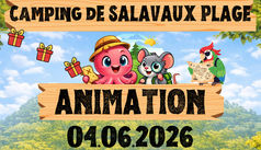 Préparez-vous à vivre une aventure inoubliable au camping TCS de Salavaux Plage  Les célèbres mascottes Poulpi & Ratou débarquent le 04 Juin pour mettre de la magie, du jeu et des sourires dans vos vacances.  Dès notre arrivée, l’ambiance va monter d’un cran et ce n’est que le début !