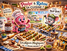Jeu Gourmandise - Poulpi & Ratou - L'AVENTURE AU COEURS DES CAMPINGS Les enfants cherchent des trésors et créent de beaux souvenirs en famille au cœur des campings - POULPI & RATOU Présent depuis janvier 2026 - avec Roka Concepts - www.poulpietratou.com - France - Suisse 