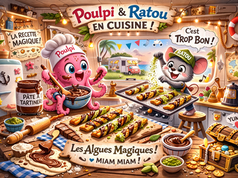 Jeu Gourmandise - Poulpi & Ratou - L'AVENTURE AU COEURS DES CAMPINGS Les enfants cherchent des trésors et créent de beaux souvenirs en famille au cœur des campings - POULPI & RATOU Présent depuis janvier 2026 - avec Roka Concepts - www.poulpietratou.com - France - Suisse 