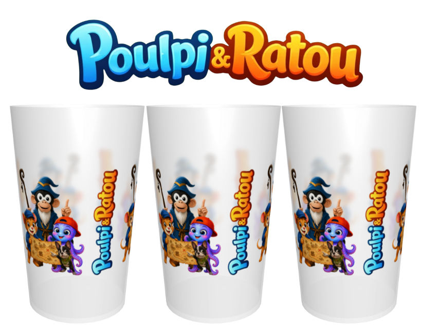 Gobelet Poulpi & Ratou L'AVENTURE AU COEURS DES CAMPING - Suisse - France - www.poulpietratou.com