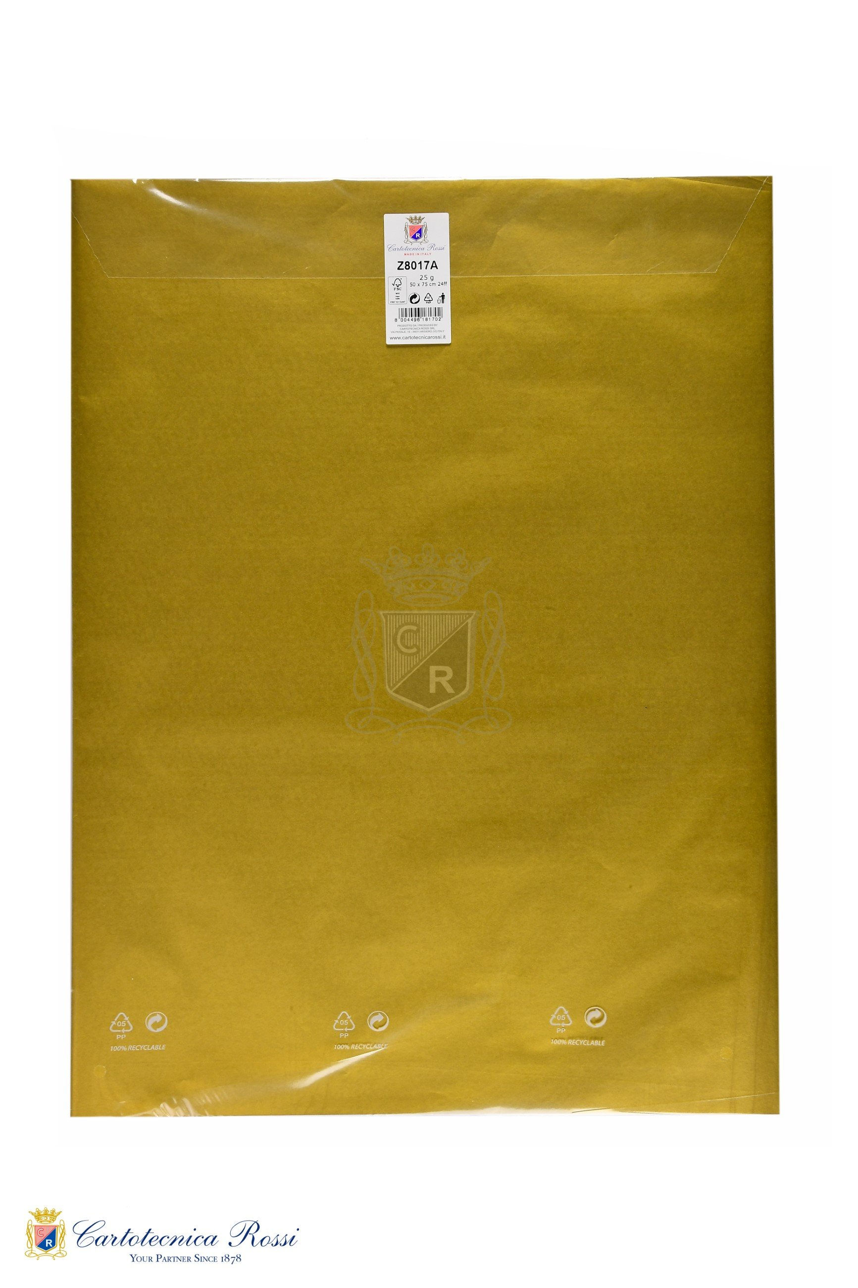 Bi-colour Metallic Tissue Paper 100% made in ITALY - Gold-Brown